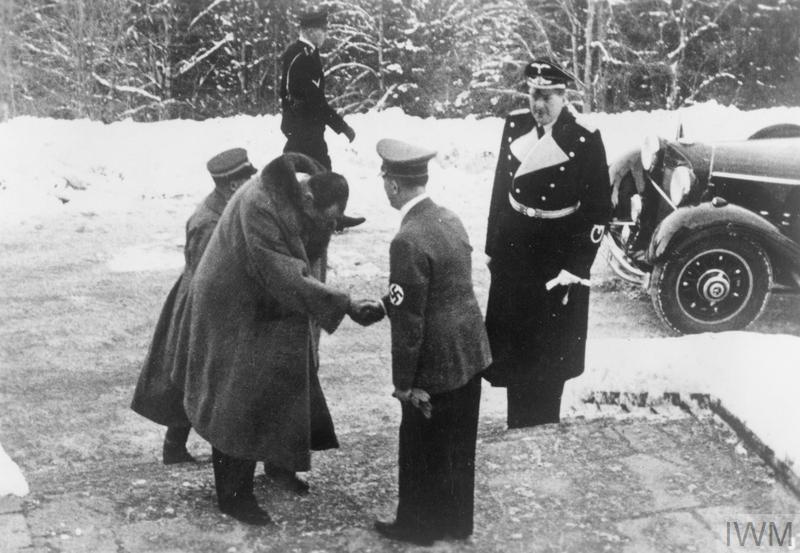 Poland's Foreign Minister, Josef Beck, is welcomed at the Berghof